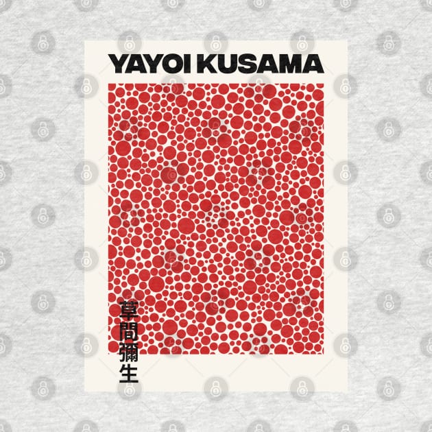 Yayoi Kusama Red Dots Exhibition Wall Art Design, Art Print Canvas by VanillaArt